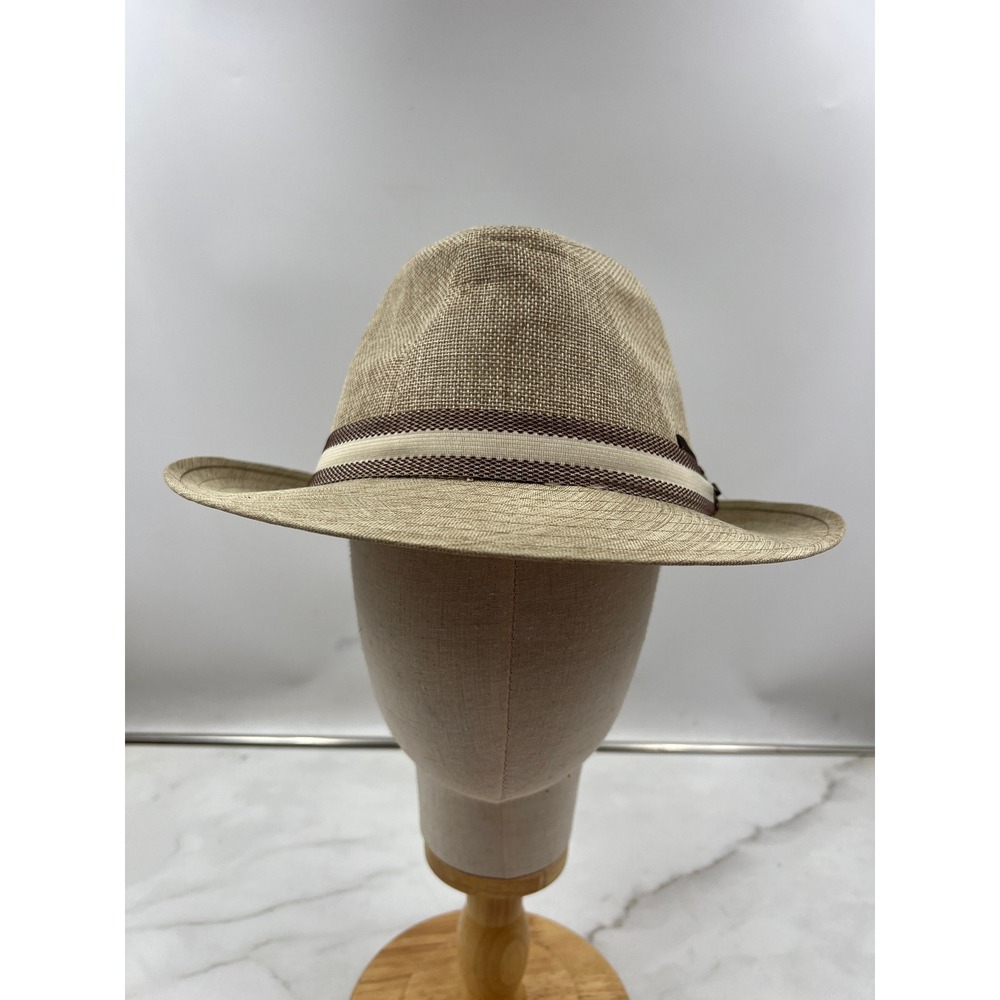 Biltmore 1917 Fedora Hat Men's Size Large Khaki Tan Straw Style Hat NWT